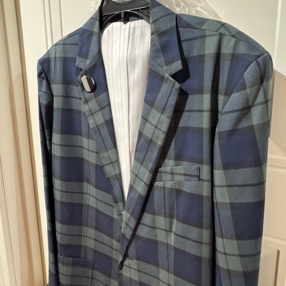 Mr. TURK Blue Green Tartan Plaid Blazer NWT Size 42 Sport Coat $495 retail Trina - Picture 12 of 12